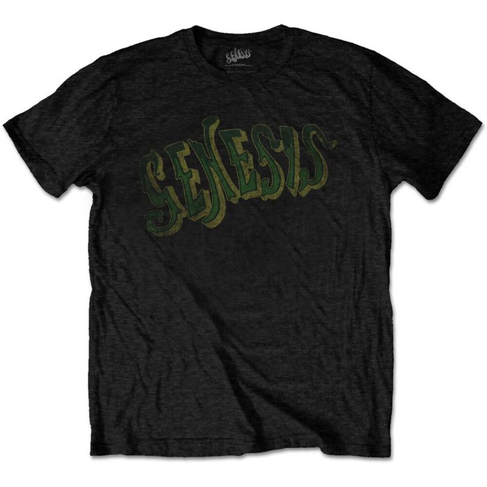 Genesis Unisex Adult Vintage Logo T-Shirt / Black/Green